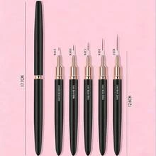 Bộ 5 cọ vẽ móng nghệ thuật bằng kim loại đen. - màu đen - Xem 2
