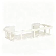 1/2pcs Wall-Mounted Bathroom Shelf, Thick & Large Capacity, Durable Plastic Material, No Drilling Installation, Adhesive Bathroom Organizer Rack, Hanging Storage Shelf For Bathroom & Kitchen, Space-Saving, Easy To Install, Suitable For Storing Toiletries, Cosmetics And Daily Necessities, Applicable To Toilet, Bathroom, Vanity, Shower Area - Multicolor - View 11