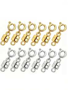 Bộ chuyển đổi dây chuyền khóa từ tính, đầu nối khóa trang sức mạ vàng và bạc, dụng cụ nối dài dây chuyền tự làm trang sức. - Nhiều màu - Xem 4