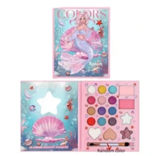 1 Set de Kit de Maquillaje para Fiesta de Vacaciones, Paleta de Sombras de Ojos, Juguetes de Maquillaje de Vestir Joyería de Princesita para Niñas - Multicolor - Ver 9