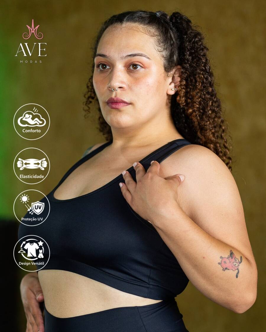 Plus Size Sports Bras - Black - View 1