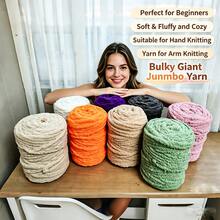 35oz Super Thick Chunky, Solid Color Chenille Yarn, Multicolor Arm Knitting Yarn For Blanket, Pillow & Pet Bed Projects - Nhiều màu - Xem 2