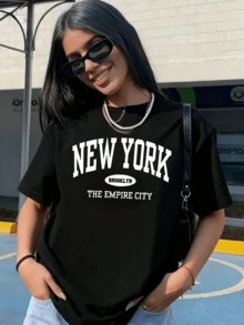 1 pieza de camiseta unisex de manga corta y cuello redondo, holgada, de 180 g, diseñada por artistas de Y2K en el estilo Bababask, hecha de 100% algodón puro.Son informales y versátiles, adecuados para ropa urbana, salidas diarias, campamentos, conciertos, eventos de hip-hop, rock y rap, y presentan diseños inspirados en celebridades.Ideal para festivales, otoño y uso durante todo el año. - Negro - Ver 7