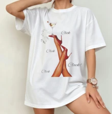 Raye Popstar Cocktail Design T-Shirt | 2026 European Tour Oversize Fan Shirt White - White - View 7
