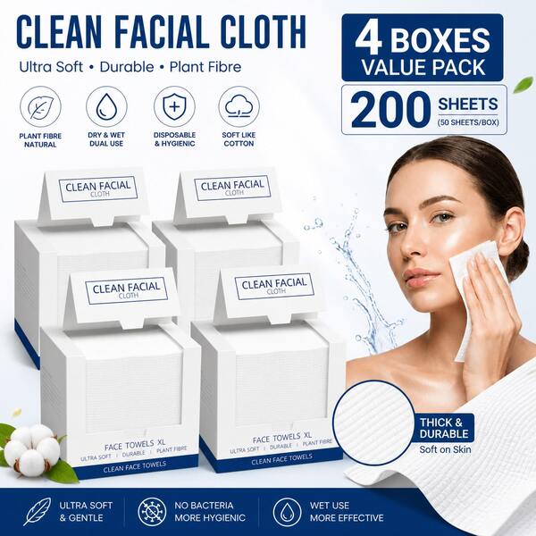 200/150/100/50 Count Disposable Face Towels, Extra Thick Soft Dry Wipes, Gentle Facial  Towels For Sensitive Skin, Makeup Remover & Travel Essentials