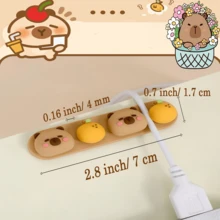 A Cute Capybara Multi-Functional Cable Organizer,Elegant Panda Pattern Animal Silicone Cable Clip, Mouse Cable,Headphone Cable, Data Cable Holder,Suitable For Home And Office Cable Management,Headphone Cable Clip, Keep Your Desktop Neat And Organized - View 2