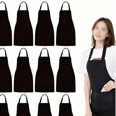 Long Waterproof Sleeve Covers, Solid Color Pocket Apron, Kitchen & Catering Workwear, Oil-Resistant & Fade-Proof Unisex