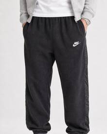 Nike Essentials 纯色品牌标志抽绳休闲裤，黑色 - 黑色 - 查看 1