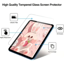 适用于 iPad 第十代 10.9 英寸（2022 年款）的 2 片装屏幕保护膜，兼容面容 ID 和 Apple Pencil，超硬钢化玻璃膜，防刮花，无气泡，高清，防爆，防指纹，适用于 Apple Mini/Air/Pro 平板电脑，防水，防震，防摔，全覆盖 - 無色 - 查看 4