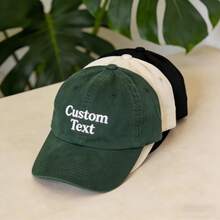 1件個性化刺繡水洗棒球帽，復古做舊爸爸帽，客製化卡車帽，Y2K時尚帽，可調節帽子，極簡刺繡帽，休閒韓系風格帽，復古金錢美學帽，個性化禮物，日常穿搭 - 彩色 - 查看 6