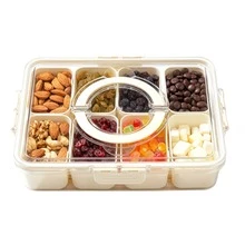 2 Pieces Set: 4/8-Compartment Container With Clear Lid, Portable Sectioned Snack Tray. Four-Sided Snap-Lock PP Transparent Material With A Sealed Lid. Suitable For Refrigerator And Kitchen Food Storage And Organization. Used For Organizing - View 10