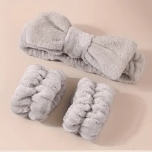 Bộ 3 món băng đô và băng đeo cổ tay đa năng - 1 băng đô + 2 băng đeo cổ tay, kiểu dáng nữ tính, thích hợp để rửa mặt/trang điểm/tập yoga. - Nhiều màu - Xem 16