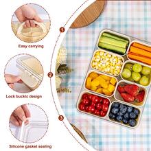 2 Pieces Set: 4/8-Compartment Container With Clear Lid, Portable Sectioned Snack Tray. Four-Sided Snap-Lock PP Transparent Material With A Sealed Lid. Suitable For Refrigerator And Kitchen Food Storage And Organization. Used For Organizing - View 13