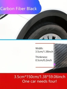 1pc Matte PVC Fender Flare Protector, Anti-Scratch, Anti-Collision Protective Strip For Car Front Fender - A - View 6