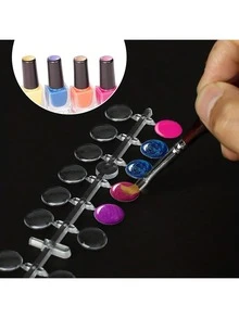 120pcs Nail Polish Color Display Card, Nail Art Sticks, Nail Polish Bottle Bottom & Cap Color Card, Photography Props - Clear - View 2