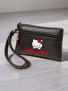 SANRIO 1 Buah Dompet Koin Mini Hello Kitty dengan Tali Pergelangan Tangan, Dompet Tempat Kartu dengan Resleting, Kantong Uang Receh Kulit PU Kecil untuk Penggunaan Sehari-hari Wanita - MultiWarna - View 13
