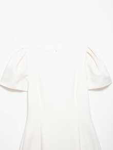DEEKA Spring/Summer New Arrival Women's Fashion Pleated Pocket Mini Dress, European And American Style Elegant - White 1 - View 7