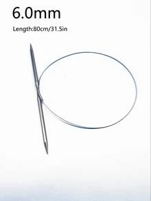 80cm Stainless Steel Circular Knitting Needles, 9 Sizes Available, Smooth Needle Body Prevents Yarn Splitting, Compatible With All Yarn Thicknesses, Suitable For DIY Knitting Adult Sweaters, Cardigans, Scarves, Baby Blankets And Knit Hats - Stainless Steel Circular Knitting Needles - View 15