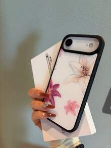 Casing Ponsel Motif Bunga Lili Merah, Kompatibel dengan iPhone 17 Pro Max/17 Pro/17 Air/17/16 Pro Max/15/14 Pro/13/12/11, Soft Shell Anti-Jatuh, Gaya Retro INS yang Lucu, Casing Ponsel Esensial untuk Perempuan - Bunga lili merah - View 4