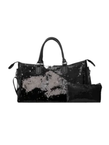 New Fashionable Travel Bag With Jacquard Pattern, Minimalist Niche Design, Stylish And Popular, Suitable For Short Trips, Fitness, With Spliced Color Blocks, Large Capacity, Versatile - Blue - View 2