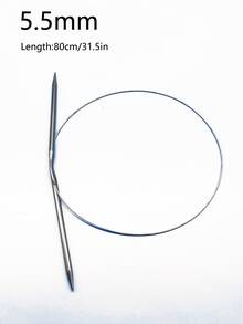 80cm Stainless Steel Circular Knitting Needles, 9 Sizes Available, Smooth Needle Body Prevents Yarn Splitting, Compatible With All Yarn Thicknesses, Suitable For DIY Knitting Adult Sweaters, Cardigans, Scarves, Baby Blankets And Knit Hats - Stainless Steel Circular Knitting Needles - View 13