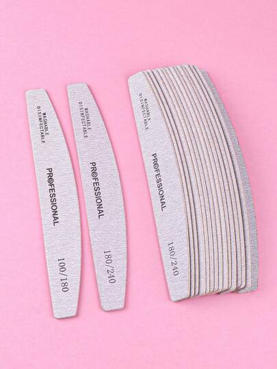 Bộ 20/10 dũa móng tay bằng gỗ mỏng màu xám - Độ nhám 100/180/240, dũa móng hai mặt, có thể giặt, tái sử dụng, dụng cụ làm móng cho móng tự nhiên, dùng tại nhà và salon. (Từ khóa: Dụng cụ làm móng, Dụng cụ nghệ thuật làm móng, Chuẩn bị cho năm học mới, Móng tay, Dụng cụ làm móng giả)