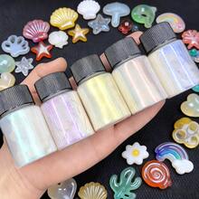 Dofuny 5色珠光极光云母粉，白色交响乐颜料，适用于DIY环氧树脂、珠宝制作、肥皂制作、汽车油漆、DIY工艺品 - A - 查看 2