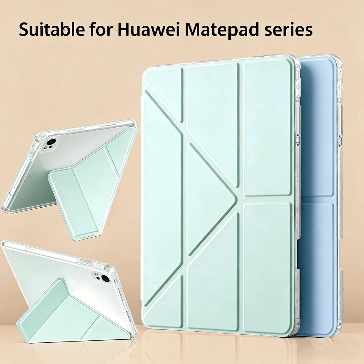 Phù hợp với máy tính bảng MatePad 11.5S 11.5", ốp bảo vệ, chức năng tự động bật/tắt màn hình thông minh, giá đỡ gập 3 chiều + chữ Y, khe cắm bút, mặt lưng acrylic trong suốt, dễ dàng tự lắp ráp, chất liệu da PU thời trang, thiết kế tối giản, tương thích với MatePad SE 11" và MatePad 11.5".