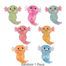1pc Colorful Glitter Axolotl Squeeze Toy Set: Soft, Transparent Silicone Axolotl Squeezy Toy With Internal Glitter, Slow Rebound Design, Suitable For Children And Adults To Relieve Stress, Great For Anxiety Relief, Desktop Decor And Party Favors, Perfect Gift For Wedding Season And Mother's Day. - NNL44 - View 8