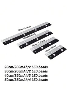 1个LED人体感应灯，3种色温可调，超薄智能橱柜灯，适用于厨房、卧室、橱柜、衣柜、楼梯、走廊，200mAh/350mAh电池供电，必备家居配件 - 貓眼長條感應燈 - 查看 10