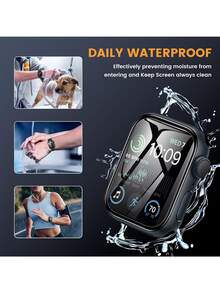 3片裝超高清全覆蓋螢幕保護貼，適用於Apple Watch 38/40/41/42/44/45/46/49mm，由曲面複合材質與碳纖維風格製成 - 無色 - 查看 7