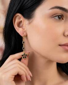 1 par de Aretes largos para mujer y circonita cúbica, Diferentes Diseños - 12 - Ver 4