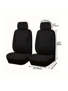 4 Buah Set Sarung Jok Mobil Universal - Pelindung Jok Mobil Kain Bernapas Bergaris Hitam - Cocok untuk Sedan, SUV, Truk, Van - Kit Aksesori Interior Lengkap - Pemasangan Mudah dan Tahan Lama - A - View 6