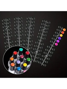 120pcs Nail Polish Color Display Card, Nail Art Sticks, Nail Polish Bottle Bottom & Cap Color Card, Photography Props - Clear - View 1
