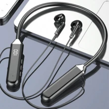 New Sports Neckband Wireless Earphones, Bluetooth Earbuds With LED Display, Gaming Headset - Multicolor - View 5