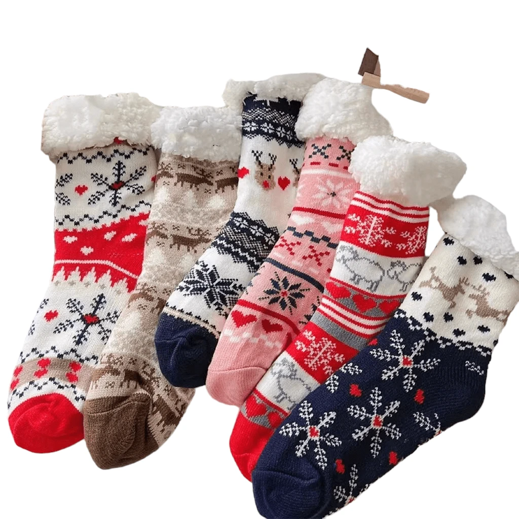 Children's Non-Slip Socks, Thermal Socks With Plush Lining - Assorted Girl - View 1