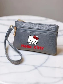 SANRIO 1 Buah Dompet Koin Mini Hello Kitty dengan Tali Pergelangan Tangan, Dompet Tempat Kartu dengan Resleting, Kantong Uang Receh Kulit PU Kecil untuk Penggunaan Sehari-hari Wanita - MultiWarna - View 4