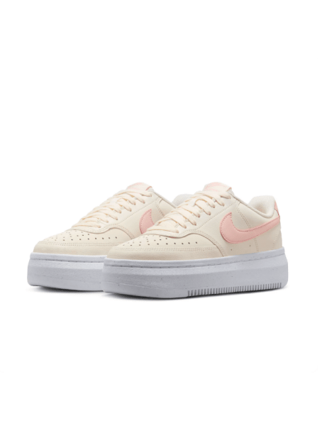  Nike Court Vision Alta 女款运动鞋，舒适休闲鞋，浅白色和粉色，DZ5394-108