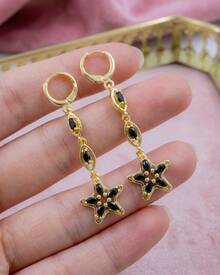 1 par de Aretes largos para mujer y circonita cúbica, Diferentes Diseños - 12 - Ver 2