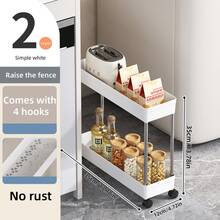 1-Piece Set Slim Storage Cart 4 Tier,Bathroom Organizer Rolling Utility,Mobile Shelving Unit Slide Out For Office, Kitchen, Laundry Room & Narrow Places - Multicolor - View 17
