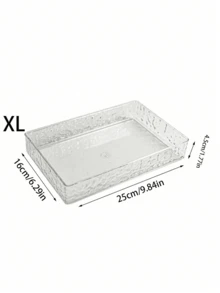 1pc Drawer Divider Storage Box, Hair Accessory Storage Box, Built-In Grid, Jewelry & Cosmetic Storage Box, Transparent PET Plastic Material, Multi-Functional Miscellaneous Sorting Box, Hair Accessory & Tool Storage Box, Multiple Sizes Available. - Water Ripple Transparent - View 9
