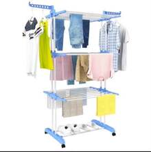 Tendedero de ropa, 4 Niveles Tendederos Plegables Vertical con Ruedas Amplio Espacio de Secado Tendederos, Acero Inoxidable Tendal para Exterior y Interiores - Stendibiancheria - 4 pezzi - grigio - Visualizzare 7