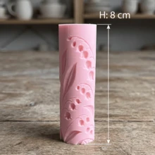 Lily Of The Valley Ceramic Texture Mold, Lily Flower Pattern Polymer Clay Embossing Rolling Pin Mold, High-Quality Plastic Pottery Handmade Tool For Tableware And Earring Making; Floral Shaped Clay Mold, Spring Theme Clay Mold, Mother's Day Special Clay Mold - Lily Of the Valley - View 5