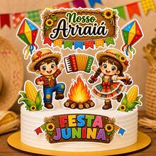 Cake Topper Our June Festival (ADD NAME AND AGE FOR PERSONALIZATION) - Multicolor - View 1