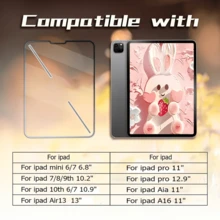 适用于 iPad 第十代 10.9 英寸（2022 年款）的 2 片装屏幕保护膜，兼容面容 ID 和 Apple Pencil，超硬钢化玻璃膜，防刮花，无气泡，高清，防爆，防指纹，适用于 Apple Mini/Air/Pro 平板电脑，防水，防震，防摔，全覆盖 - 無色 - 查看 3