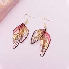 1 Đôi bông tai hình cánh bướm bằng nhựa tối giản thời trang, trang sức hình cánh bướm thủ công, bông tai vàng cỡ lớn, quà tặng sinh nhật và ngày Valentine. - A - Xem 8