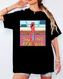 Smiling Friends Alan The Red Guy T-Shirt, Funny Cartoon Print, Unisex Casual Top - Black - View 10