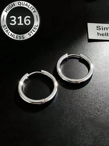 18K Gold Plated 316 Stainless Steel Hoop Earrings, Hypoallergenic Titanium Steel Earrings, Minimalist Versatile Hoop Earrings, Waterproof Jewelry For Women. Suitable For Summer Beach, Daily Commute, Work, Dating. Great Gift For Girlfriend, Best Friend On Valentine's Day, Birthday, Graduation. - Hoop - View 8