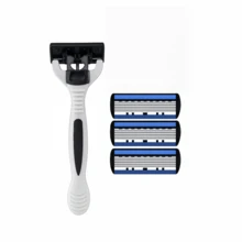 2 Razor Holders + 36 Blades, 6-Layer Manual Razor, Unisex, Stainless Steel Replaceable 6-Layer Blade Shaving Tool - Grey - View 19
