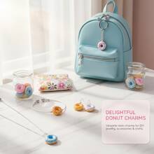 10/12 chiếc mặt dây chuyền hình bánh donut bằng nhựa màu pastel ngọt ngào kích thước 18x21mm có hiệu ứng kem phủ, dùng làm mặt dây chuyền bông tai DIY cho trang sức thủ công. - Nhiều màu - Xem 6